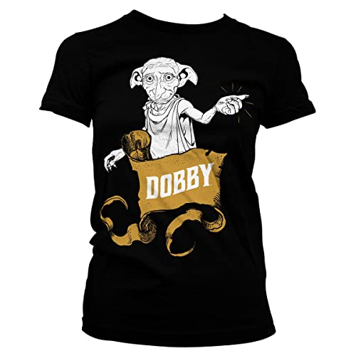 Harry Potter Offizielles Lizenzprodukt Dobby Damen T-Shirt (Schwarz), Large von Harry Potter