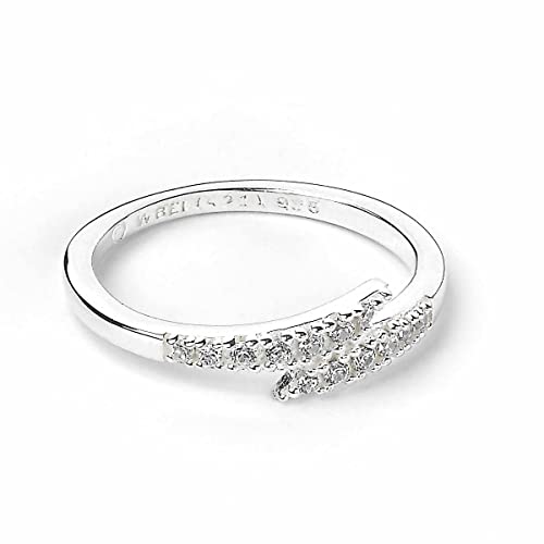 Harry Potter Blitz Bolzenring aus Sterlingsilber mit Kristallen, Größe XL, Einheitsgröße, Sterlingsilber, One Size, Sterling Silber von HARRY POTTER