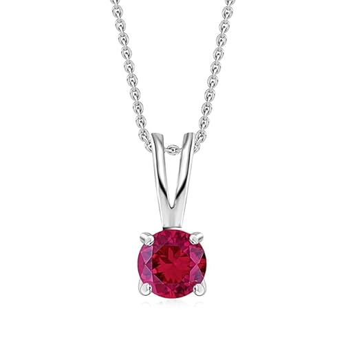 HARSHALI GEMS 5,25 Karat zertifizierter Burma-Rubin astrologischer Zweck, versilbertes Medaillon für Männer und Frauen (Rubin) von HARSHALI GEMS