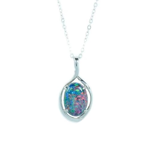 HARSHALI GEMS Feueropal Edelstein Halskette - Echter australischer schwarzer Opal Anhänger in 925 Sterling Silber Tropfenform Edelstein Opal HARSHALI GEMS Feueropal Edelstein Halskette - Echter australischer schwarzer Opal Anhänger in 925 Sterling Silber Tropfenform Edelstein Opal von HARSHALI GEMS