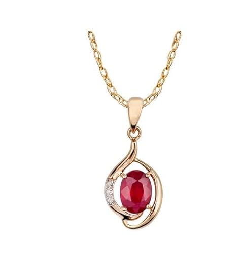HARSHALI GEMS Rubin Anhänger/Medaillon Zertifiziert Burma Rubin astrologischer Zweck Versilbert Anhänger Medaillon für Männer und Frauen von HARSHALI GEMS