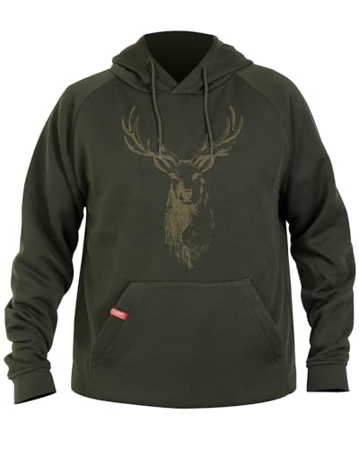 Hart Hoodie mit Hirschmotiv Oliv 3XL von HART