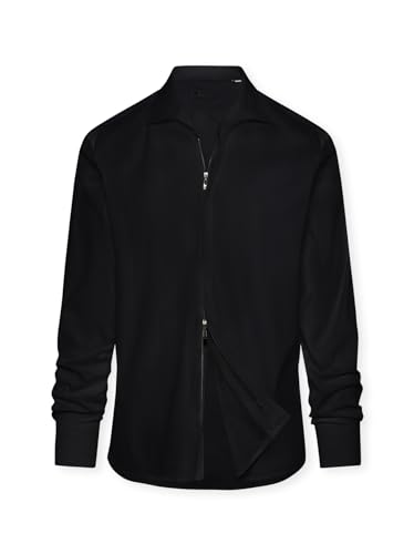 HARTWICH Sangro schwarz - Reißverschlusshemd mit Resort-Kragen - 4XL von HARTWICH