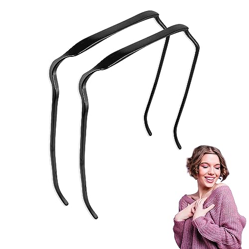 Unsichtbarer Haarreifen, Curly Thick Hair Headband, Headband Like Sunglasses, Hair Hoop Headband Accessories für Volume and Style Hair (2 Black) von HASAGEI