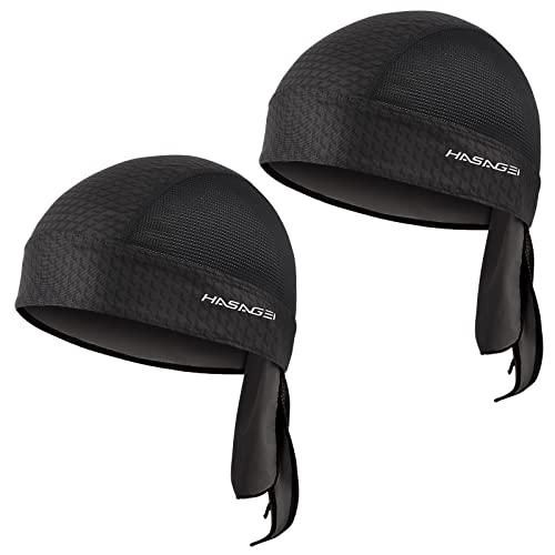 HASAGEI 2 Stück Sport Kopfbedeckung Bandana Cap Kopftuch Herrem Damen Biker Schädel Kappe Fahrradmütze, Schweißableitender Quick Dry Sommer Hat von HASAGEI