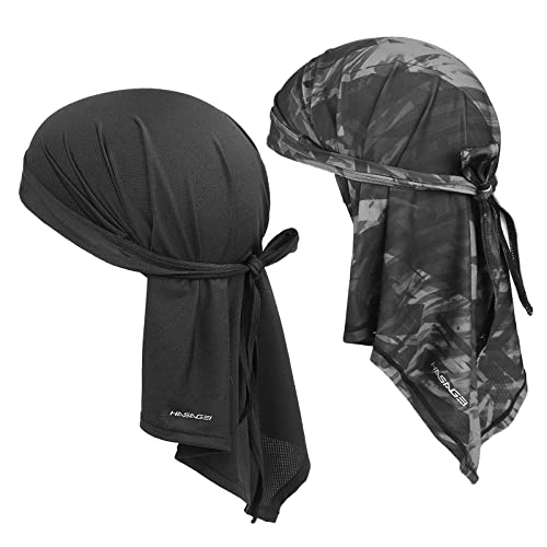 HASAGEI Bandana Atmungsaktiv Kopftuch Face Bandana Schnell trocknend Durag Elastisch Bandana Herren Halstuch Sport Bandana Kopftuch (Schwarz+Mix) von HASAGEI