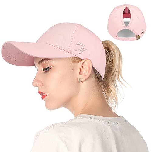 HASAGEI Baseball Cap Damen Pferdeschwanz Baseball Cap Verstellbar Basecap Outdoor Hut Baumwolle Retro Mützen Baseballkappe Hat Mit Zöpfen Loch Loop Hut Atmungsaktiv Sonnenschutz Sommercap von HASAGEI