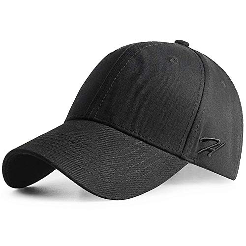 HASAGEI Baseball Cap Herren Damen Basecap Baseball Kappe Reine Farbe Baseboard Baseballkappe Cotton Cap für Tennis Golf Reisen (Schwarz) von HASAGEI