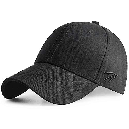 HASAGEI Baseball Cap Herren Damen Basecap Baseball Kappe Reine Farbe Baseboard Baseballkappe Cotton Cap für Tennis Golf Reisen (55-63, Schwarz) von HASAGEI