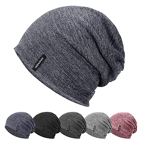 HASAGEI Beanie Mütze Herren Slouch Beanie Mütze Damen Unisex Leicht Jersey Skull Cap Dünn Flexibel Slouch Hut Perfekt für Frühling Herbst Winter Einheitsgröße von HASAGEI