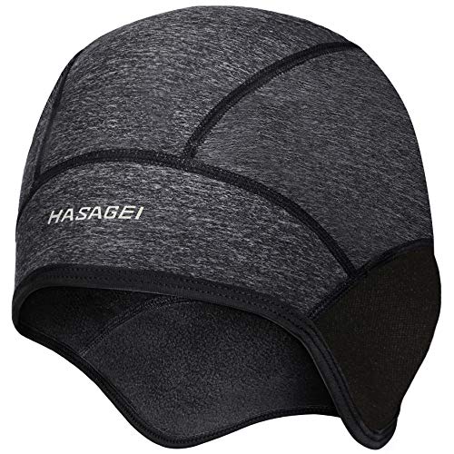 HASAGEI Fahrrad Mütze Sportmütze Laufmütze Fleece Radmütze Helm Unterziehmütze Herren Damen Fahrrad Kappe Winter Winddichte Wintermütze Atmungsaktiv Helmmütze von HASAGEI