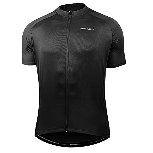 HASAGEI Herren Radtrikot Kurzarm, Fahrradtrikot Kurz Fahrradbekleidung, Fahrrad Trikot Atmungsaktive, Radsport Bekleidung Sommer, Rennrad Trikot Schnell Trocknen Radsport Trikots Schwarz von HASAGEI