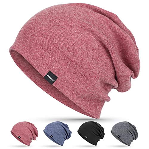 HASAGEI Mütze Herren, Slouch Beanie Damen, Leichte Dünne Mütze, Weich Baumwolle Chemo Mütze, Klassische Unisex Jersey Mütze für Frühling Herbst und Winter von HASAGEI