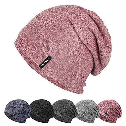 HASAGEI Beanie Mütze Herren Slouch Beanie Mütze Damen Unisex Leicht Jersey Skull Cap Dünn Flexibel Slouch Hut Perfekt für Frühling Herbst Winter Einheitsgröße von HASAGEI