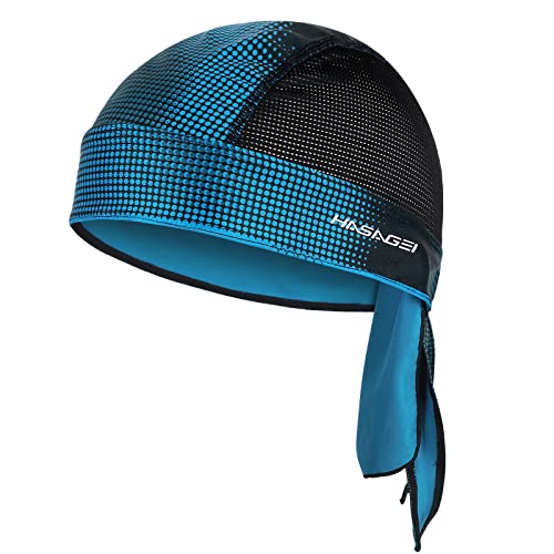 HASAGEI Sport Kopfbedeckung Bandana Cap Kopftuch Herrem Damen Biker Schädel Kappe Fahrradmütze, Schweißableitender Quick Dry Sommer Hat (Aquamarine) von HASAGEI