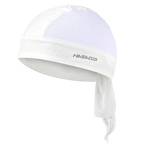 HASAGEI Sport Kopfbedeckung Bandana Cap Kopftuch Herrem Damen Biker Schädel Kappe Fahrradmütze, Schweißableitender Quick Dry Sommer HatWeiß von HASAGEI