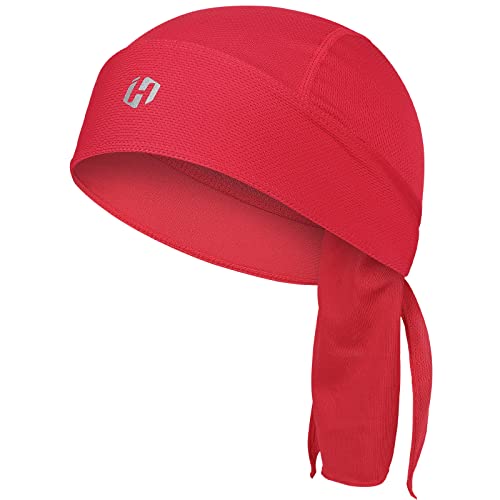 HASAGEI Sports Bandana Cap, Kopftuch Herren Damen, Sommer Laufmütze, Elastizität Atmungsaktiv nimmt Schweiß Bandana, Herren Biker Bandana (Rot) von HASAGEI