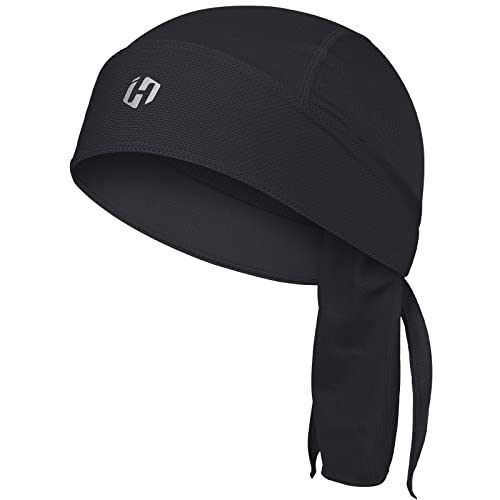 HASAGEI Sports Bandana Cap, Kopftuch Herren Damen, Sommer Laufmütze, Elastizität Atmungsaktiv nimmt Schweiß Bandana, Herren Biker Bandana (Schwarz) von HASAGEI