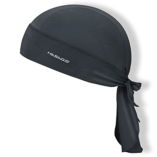 HASAGEI Sports Bandana Cap Durag Bandana Kopftuch Fahrrad Kopfbedeckung Atmungsaktiv nimmt Schweiß auf Hat,Dunkelgrau von HASAGEI