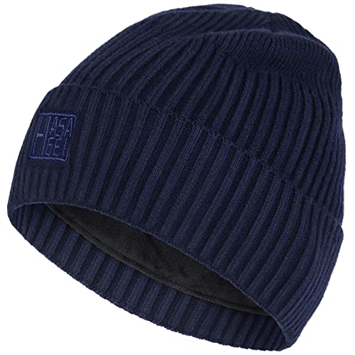 HASAGEI Wintermütze Damen Herren, Thermo Strickmütze, Warm Laufmützen, Futter Plus Flaum Skimütze, Blau von HASAGEI