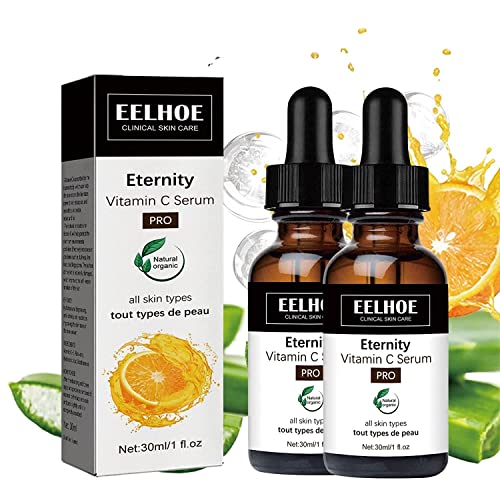 Vitamin C Serum for Face with Hyaluronic Acid, Vitamin C Serum für das Gesicht, Anti Aging Vitamin C Face Serum for Women to Boost Collagen, Vitamin C Serum for Face Dark Spots Black Skin (2 PCS) von HASAGEI