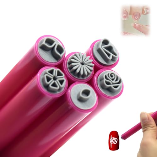 HASAIKA® Nagel Stempel Set, 6 Teiliger Nailart Stempelstift Set, Stempeltools für Nailart Kunst DIY Zubehör mit floralem Punktmuster von HASAIKA