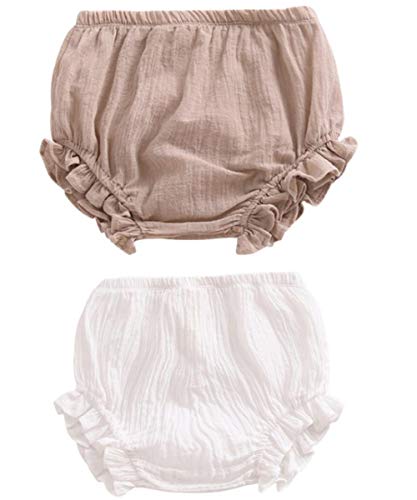 HASAKI Baby-Windelüberzug, 2 Stück, für Kleinkinder, Neugeborene, Babys, Mädchen, Jungen, Kinder, Leinen, Bloomer Unterwäsche Shorts Set Gr. 12-24 Monate, Khaki+weiß HASAKI Baby-Windelüberzug, 2 Stück, für Kleinkinder, Neugeborene, Babys, Mädchen, Jungen, Kinder, Leinen, Bloomer Unterwäsche Shorts Set Gr. 12-24 Monate, Khaki+weiß von HASAKI