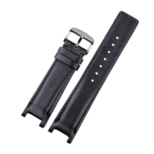 HASGTFM 16 * 10mm 20 * 12mm 22 * 14mm Uhrenarmband Passend for Guc YA1332 YA1333 1335 Serie Passend for Gu-cci Männer und Frauen Gekerbtes Uhrenarmband(Black Yellow,20-12mm) von HASGTFM