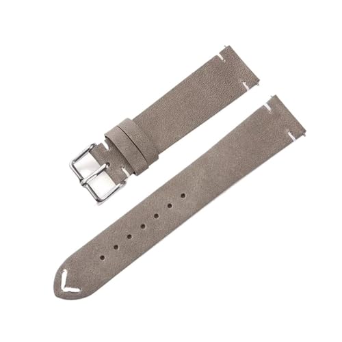 HASGTFM 18mm 20mm 22mm Lederarmband Schnellverschluss Uhrenarmband Handschlaufe Smart Watch Strap Uhren Zubehör Grau(Gray,18mm) von HASGTFM