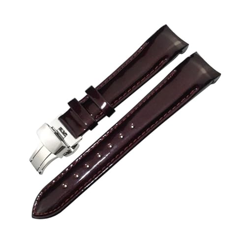 HASGTFM 18mm Crimson Lederarmband passend for Tissot 1853 T035 T035210 T035207 Armband Damen gebogenes Uhrenarmband(Purple,18MM_ROSE BUCKLE) von HASGTFM