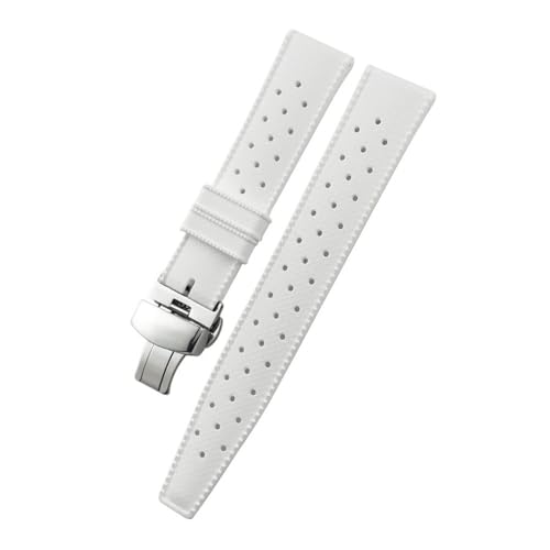HASGTFM 19 mm 20 mm 21 mm 22 mm Gummi-Silikon-Uhrenarmband, passend for IWC Pilot, passend for Omega, passend for Tissot, passend for Tudor, passend for Longines, passend for Hamilton, Taucharmband(Wh von HASGTFM