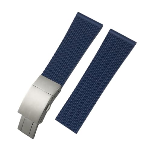 HASGTFM 20 mm 21 mm 22 mm 23 mm 24 mm geflochtenes Silikon-Gummi-Armband, passend for Breitling, passend for Superocean Navitimer Avenger, passend for Longines Uhrenarmband(Blue Style 3,21mm) von HASGTFM