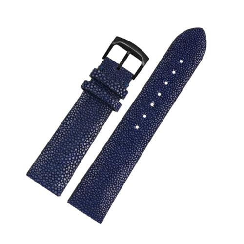 HASGTFM 20mm 22mm Pearl Fish Skin Strap ist anwendbar Fit for Huawei/Fit for TISSOT/Fit for Omega/Fit for Mido Herren- und Damen-Devil-Watch-Zubehör, schwarze Schnalle(Blue bk,20mm) von HASGTFM