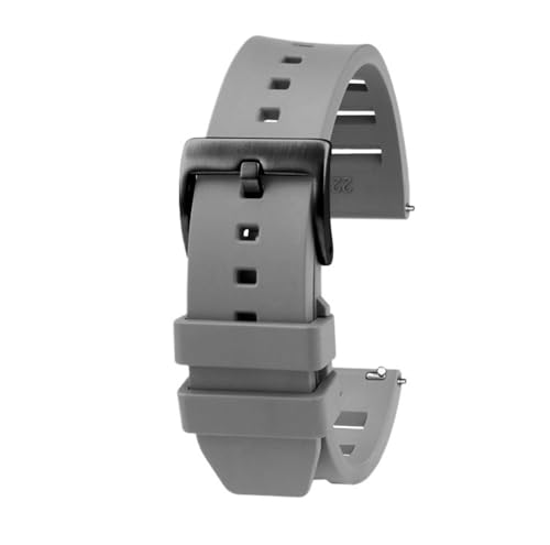 HASGTFM 20mm 22mm Quick Release Weiches Fluorkautschuk-Armband Passend for Breitling Avenger Super Ocean Silikon-Uhrenarmband Uhrenzubehör(Grey bk,20mm) von HASGTFM