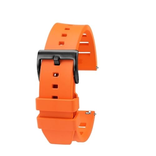 HASGTFM 20mm 22mm Quick Release Weiches Fluorkautschuk-Armband Passend for Breitling Avenger Super Ocean Silikon-Uhrenarmband Uhrenzubehör(Orange bk,20mm) von HASGTFM