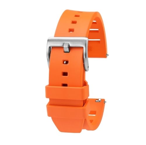HASGTFM 20mm 22mm Quick Release Weiches Fluorkautschuk-Armband Passend for Breitling Avenger Super Ocean Silikon-Uhrenarmband Uhrenzubehör(Orange sk,20mm) von HASGTFM
