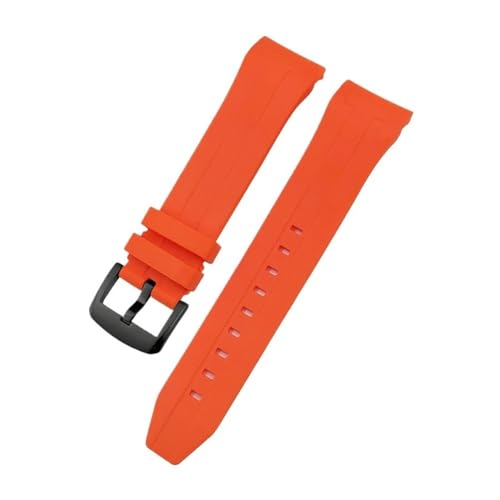 HASGTFM 21mm 22mm Gebogene Gummi Silikon Armband Fit for Tissot Fit for Sea Star T120 T120417A Tauchen Uhr Armband armband(Orange-Black,21mm) von HASGTFM