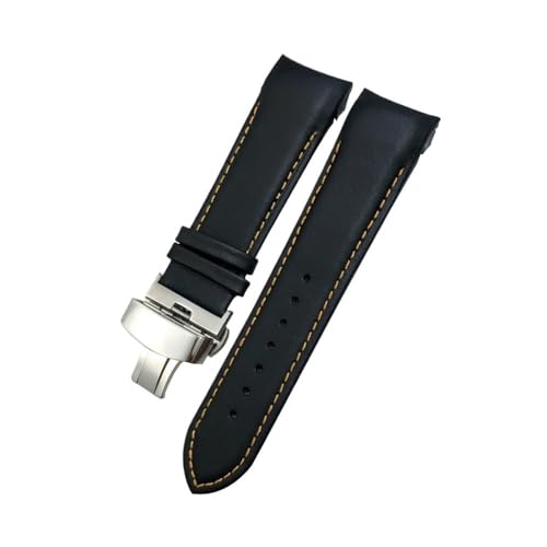 HASGTFM 22mm 23mm 24mm Leder Armband Fit for Tissot 1853 Couturier T035 T035627 T035410 Schwarz Braun Uhr Armband werkzeuge(Black Orange-Silver,22mm) von HASGTFM