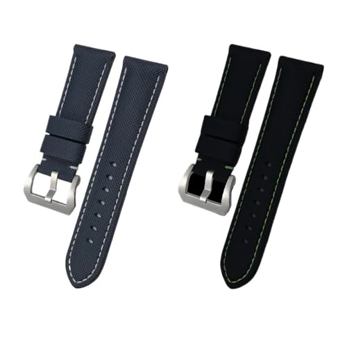 HASGTFM 22mm 24mm 26mm Nylon Textur Carbon Fiber Armband Fit for Panerai Fit for Luminor PAM1312 441 Schwarz armband Armband(Celestial Teal,24mm) von HASGTFM