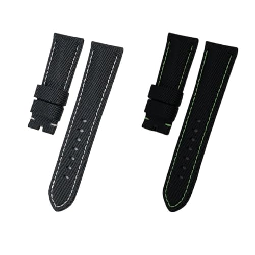 HASGTFM 22mm 24mm 26mm Nylon Textur Carbon Fiber Armband Fit for Panerai Fit for Luminor PAM1312 441 Schwarz armband Armband(Red Black,24mm) von HASGTFM