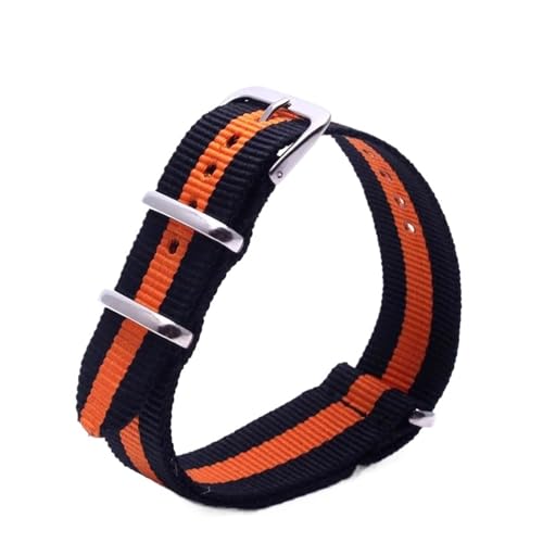 HASGTFM 22mm Nylon Uhrenarmband Herren Damen Ersatzarmband Sport Casual Stripe Uhrenarmband 22mm Universal Straps(121) von HASGTFM