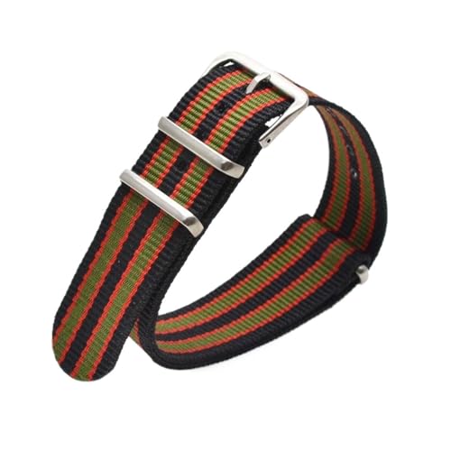HASGTFM 22mm Nylon Uhrenarmband Herren Damen Ersatzarmband Sport Casual Stripe Uhrenarmband 22mm Universal Straps(22) von HASGTFM