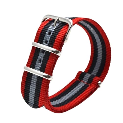 HASGTFM 22mm Nylon Uhrenarmband Herren Damen Ersatzarmband Sport Casual Stripe Uhrenarmband 22mm Universal Straps(76) von HASGTFM