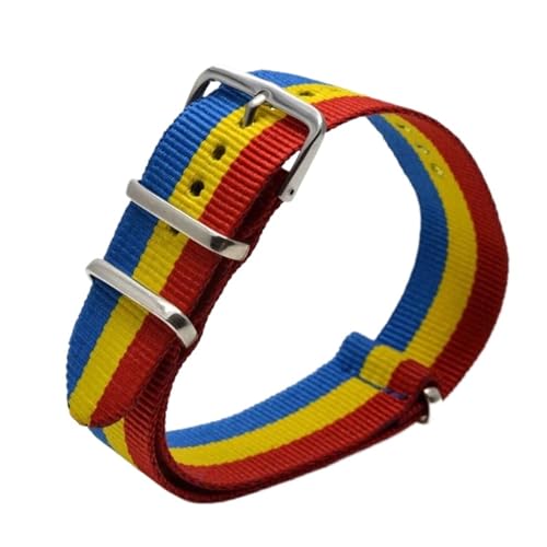 HASGTFM 22mm Nylon Uhrenarmband Herren Damen Ersatzarmband Sport Casual Stripe Uhrenarmband 22mm Universal Straps(80) von HASGTFM