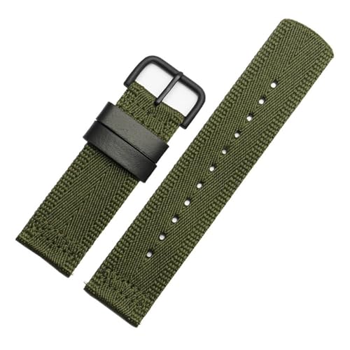 HASGTFM 24 mm Nylon-Canvas-Armband passend for Casio, passend for die PROTREK-Serie GA2000, PRG-600, PRW-6600, PRG-650, wasserdichtes Herren-Sportzubehör(Green black buckle) von HASGTFM