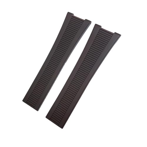 HASGTFM 25 mm * 13 mm Silikon-Gummi-Armband, passend for Patek Philippe 5712 5711G, braun, schwarz, blau(Brown,SILVER LINK_ROSE) von HASGTFM