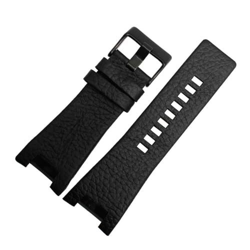 HASGTFM 32mm Leder Schwarz Armband Fit for Diesel Uhr Armband Armbanduhren Band Fit for DZ1216 DZ1273 DZ4246 DZ4247 DZ287watch Band(Black-black) von HASGTFM