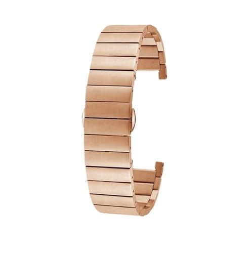 HASGTFM 4-farbiges gekerbtes Edelstahlarmband, passend for GC YA1332 1333 1335, 20 x 12 mm, 22 x 14 mm, 16 x 10 mm, Armband for Herren und Damen, ein modifiziertes Armband(Rose Gold,22.14mm) von HASGTFM