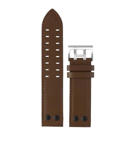 HASGTFM Armband For Herren, Einfach, 20 Mm Bis 22 Mm, Passend Fit For Hamilton-Armband(Brown black rivet S,22mm) von HASGTFM