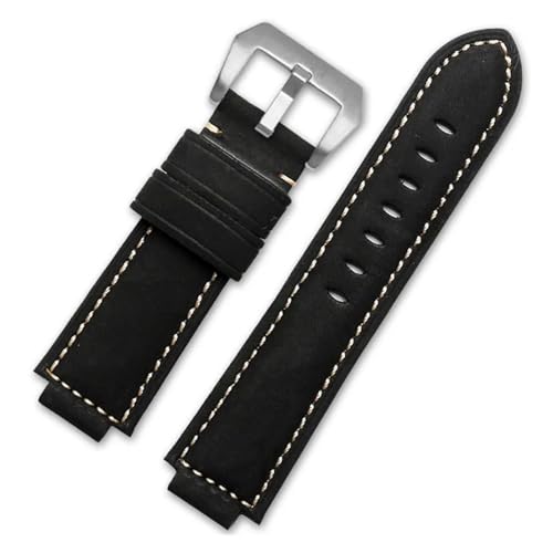 HASGTFM Armband passend for Uhren der Serie GST-B200 GST-B200D, Herrenarmband, 24 x 16 mm, schwarzes Bandanstoßende(Black silver) von HASGTFM